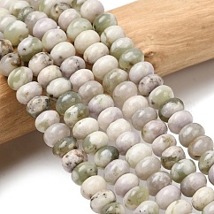 Natural Peace Jade Beads Strands, Rondelle, 6.5~7x4~4.5mm, Hole: 0.8mm, about 89pcs/strand, 15.35''(39cm)