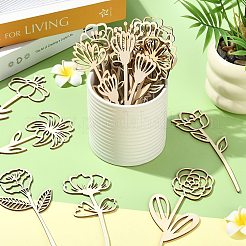 18Pcs 6 Styles Unfinished Hollow Wooden Slices&nbsp;WOOD-CJ0002-74