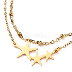 Ion Plating(IP) 304 Stainless Steel Multi-strand Anklets&nbsp;AJEW-AN00332-02
