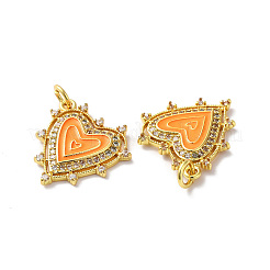 Rack Plating Brass Micro Pave Clear Cubic Zirconia Charms&nbsp;KK-D074-04G