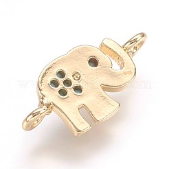 Brass Micro Pave Cubic Zirconia Links&nbsp;X-ZIRC-E124-15G