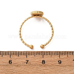 304 Stainless Steel Enamel Adjustable Cuff Rings for Women&nbsp;RJEW-F194-06G
