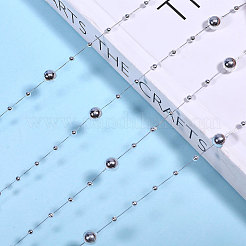 Plastic Imitation Pearl Beaded Chains&nbsp;KY-WH0051-25C