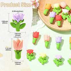 16Pcs 8 Colors Flower Silicone Beads&nbsp;SIL-CJ0003-25
