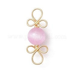 Dyed Natural Selenite Round Links Connector Charms&nbsp;PALLOY-TA00298-01