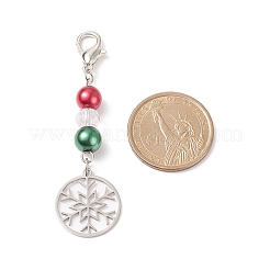 Christmas Glass Beaded Pendant Decorations&nbsp;HJEW-JM00735