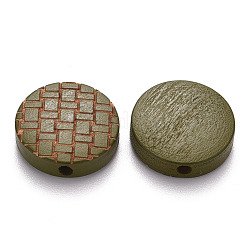Painted Natural Wood Beads&nbsp;WOOD-N006-05G