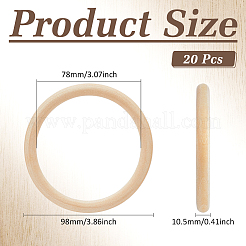 Unfinished Schima Wood Rings for DIY Accessories&nbsp;WOOD-WH0002-65C