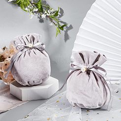 Velvet Jewelry Bags with Drawstring & Plastic Imitation Pearl&nbsp;TP-NB0001-20D