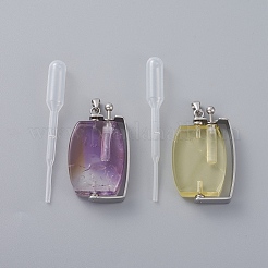 Rotatable Natural Quartz Perfume Bottle Pendants&nbsp;G-M362-02P