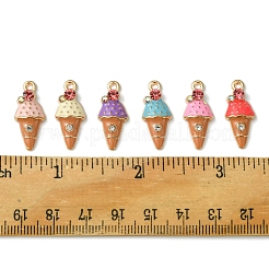 24Pcs 6 Colors Light Gold Plated Alloy Enamel Pendants&nbsp;ENAM-FS0001-93