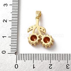 Brass Micro Pave Cubic Zirconia Pendants&nbsp;KK-I278-01G