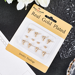 20Pcs Brass Stud Earring Findings&nbsp;KK-BBC0022-27