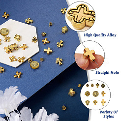 100Pcs 10 Style Tibetan Style Zinc Alloy Beads&nbsp;FIND-CD0001-38