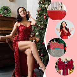 Polyester with PET Glitter Powder Fabric&nbsp;AJEW-WH0314-706B