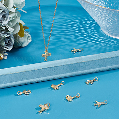 8Pcs 4 Style Brass Pave Cubic Zirconia Pendants&nbsp;KK-BBC0012-88