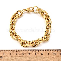304 Stainless Steel Cable Chain Bracelets for Women&nbsp;BJEW-Q050-01C-G