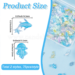 150Pcs 2 Styles Resin Cabochons&nbsp;MRMJ-SC0001-53