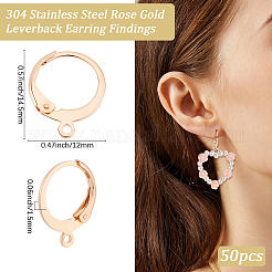 50Pcs 304 Stainless Steel Leverback Earring Findings&nbsp;STAS-BBC0009-47