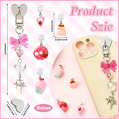 5Pcs PVC Mobile Dustproof Plugs & Iron Cell Phone Holder Stand&nbsp;HJEW-SW00358