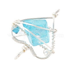 Electroplated Natural Quartz Copper Wire Wrapped Pendants&nbsp;PALLOY-TA00429-02