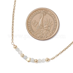 12Pcs 12 Styles Constellation Brass Star & Natural Mixed Stone Faceted Round Beaded Pendant 304 Stainless Steel Cable Chain Necklaces&nbsp;NJEW-JN05612
