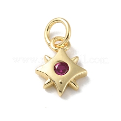 Rack Plating Brass Micro Pave Cubic Zirconia Charms&nbsp;KK-F852-02G