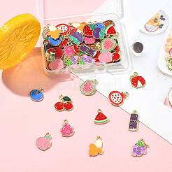 60Pcs 15 Styles Fruit Alloy Enamel Charms&nbsp;FIND-FS0004-66