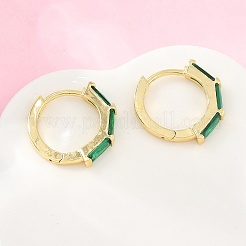 Brass Micro Pave Cubic Zirconia Hoop Earrings&nbsp;KK-CBA8324-12G-02