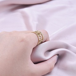 Minimalist Hollow Leaf 304 Stainless Steel Opem Cuff Ring for Unisex&nbsp;LU1805-2