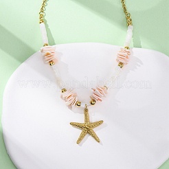 Starfish 304 Stainless Steel Pendant Necklaces&nbsp;NJEW-L465-02G