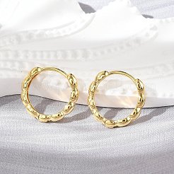 Brass Huggie Hoop Earrings&nbsp;EJEW-L231-33G