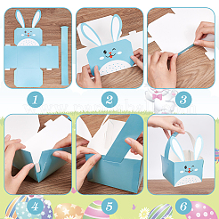 Rabbit Paper Storage Gift Boxes with Handle&nbsp;CON-WH0095-40