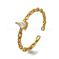925 Sterling Silver Pave Cubic Zirconia Open Cuff Rings&nbsp;RJEW-R016-01G-01