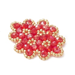 Woven Glass Beaded Connector Charms&nbsp;PALLOY-MZ01201