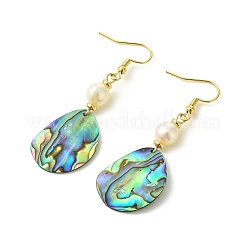 Natural Paua Shell Dangle Earrings&nbsp;EJEW-JE07433-01