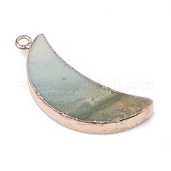 Electroplate Natural Flower Amazonite Pendants&nbsp;X-G-S329-014B