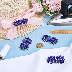 6Pcs Flower Glass Rhinestone Cabochons&nbsp;DIY-FG0010-18C