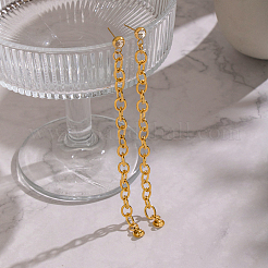 304 Stainless Steel Cable Chain Tassel Stud Earrings&nbsp;GP6296