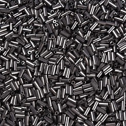Metallic Colours Glass Bugle Beads&nbsp;SEED-N005-001-D01