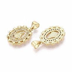 Brass Micro Pave Cubic Zirconia Pendants&nbsp;KK-T071-92G