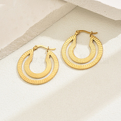 Stainless Steel Flat Round Hoop Earrings&nbsp;ID5167