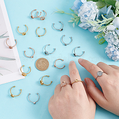 18Pcs 9 Styles 304 Stainless Steel Cuff Ring Components&nbsp;FIND-UN0001-82