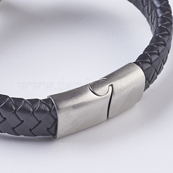 Men's Braided Leather Cord Bracelets&nbsp;BJEW-P194-17B