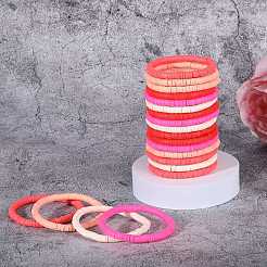 Polymer Clay Heishi Surfer Stretch Bracelets Set&nbsp;BJEW-SW00125