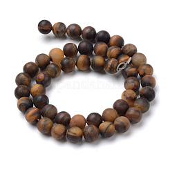 Natural Tiger Eye Round Bead Strands&nbsp;X-G-T055-8mm-04