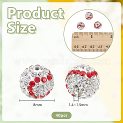 40Pcs Handmade Polymer Clay Rhinestone Beads&nbsp;CLAY-OC0001-10B