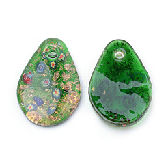 Handmade Gold Sand Lampwork Big Pendants&nbsp;LAMP-R138-07-B
