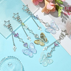 Electroplate Acrylic Butterfly Pendant Decorations&nbsp;KEYC-FZ00014-04