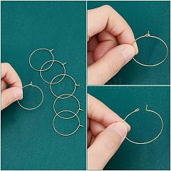 304 Stainless Steel Hoop Earring Findings&nbsp;STAS-UN0003-98